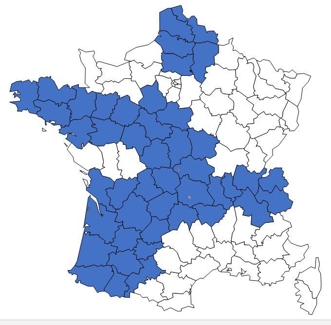 Carte de France pour l'entretien des Micro-station
